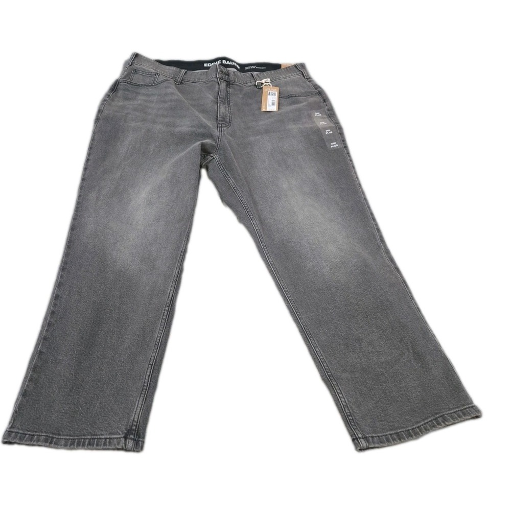 Eddie Bauer Authentic Perfect Straight Jeans Women's Plus Size 24W Gray NWT $85